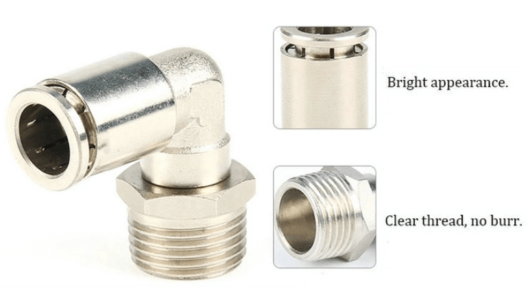 Brass pneumatic PL elbow connector quick splice connectors thread nipple connector 02